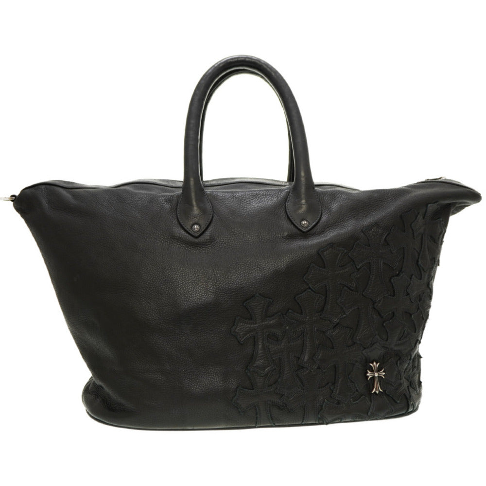 クロムハーツ GILLES セメタリークロス トートバッグ レザー ブラック 黒 ボストンバッグ 0017【中古】CHROME HEARTS