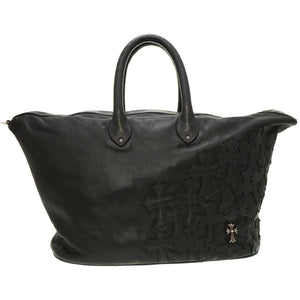 クロムハーツ GILLES セメタリークロス トートバッグ レザー ブラック 黒 ボストンバッグ 0017【中古】CHROME HEARTS