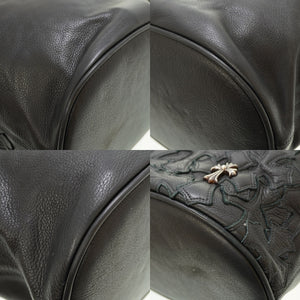 クロムハーツ GILLES セメタリークロス トートバッグ レザー ブラック 黒 ボストンバッグ 0017【中古】CHROME HEARTS
