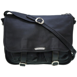 美品 クロムハーツ ソフトショルダーバッグ ガンスリンガー メッセンジャーバッグ レザー ブラック 黒 0018【中古】CHROME HEARTS メンズ