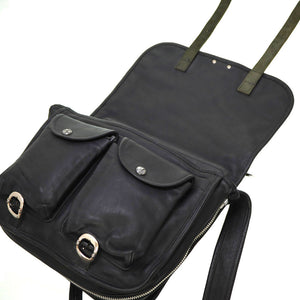 美品 クロムハーツ ソフトショルダーバッグ ガンスリンガー メッセンジャーバッグ レザー ブラック 黒 0018【中古】CHROME HEARTS メンズ