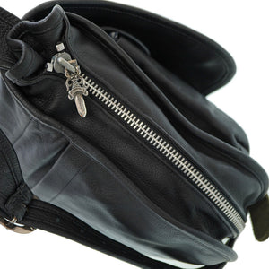 美品 クロムハーツ ソフトショルダーバッグ ガンスリンガー メッセンジャーバッグ レザー ブラック 黒 0018【中古】CHROME HEARTS メンズ