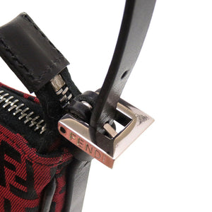 新品 フェンディ ズッキーノ 8BR133 キャンバス レザー レッド 赤 アクセサリーポーチ ショルダーバッグ ズッカ 0022【中古】FENDI