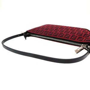 新品 フェンディ ズッキーノ 8BR133 キャンバス レザー レッド 赤 アクセサリーポーチ ショルダーバッグ ズッカ 0022【中古】FENDI