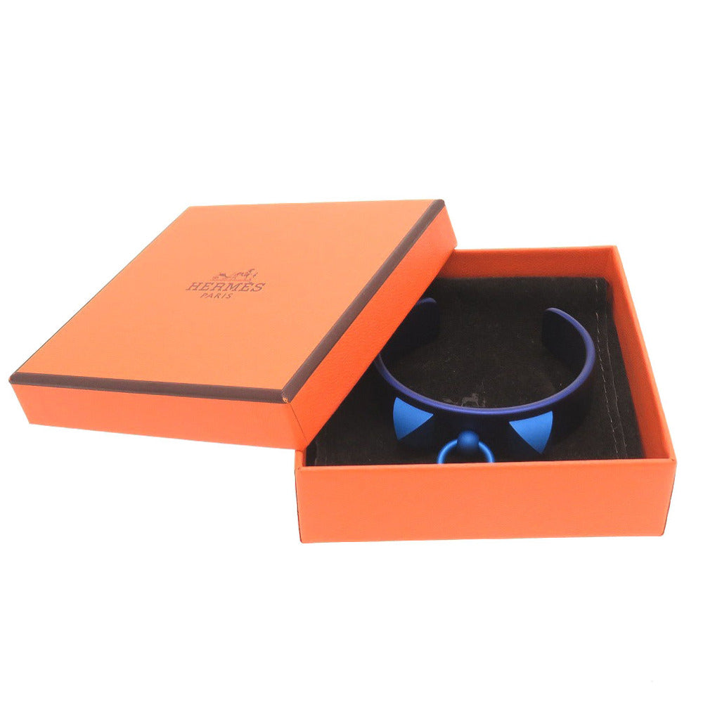 未使用 エルメス コリエドシアン メドール スタッズ 21年製 ブルー アンクル 青 バングル 0026【中古】HERMES