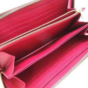 新品同様 ルイヴィトン モノグラム M41895 ジッピーウォレット ブラウン フューシャ 茶 ラウンドファスナー長財布 財布 0029【中古】LOUIS VUITTON