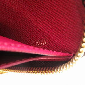 新品同様 ルイヴィトン モノグラム M41895 ジッピーウォレット ブラウン フューシャ 茶 ラウンドファスナー長財布 財布 0029【中古】LOUIS VUITTON