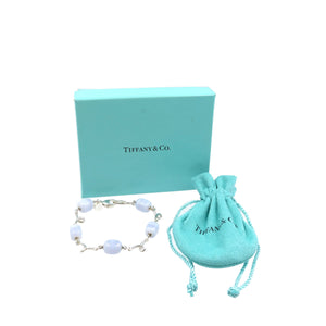 新品同様 ティファニー ブルーレースアゲート カルセドニー シルバー925 ブルー ブレスレット 0032【中古】TIFFANY&Co.