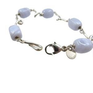 新品同様 ティファニー ブルーレースアゲート カルセドニー シルバー925 ブルー ブレスレット 0032【中古】TIFFANY&Co.