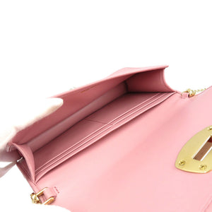 新品同様 ミュウミュウ マテラッセ 5DH044 ラムスキン ラインストーン ゴールド金具 ピンク チェーンショルダーバッグ 0033【中古】MIU MIU