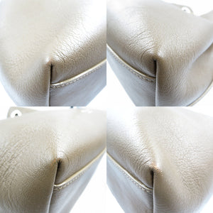新品同様 ジミーチュウ ボンボンバケット レザー メタル ゴールド金具 ベージュ 2WAY ショルダーバッグ ハンドバッグ 0035【中古】JIMMY CHOO