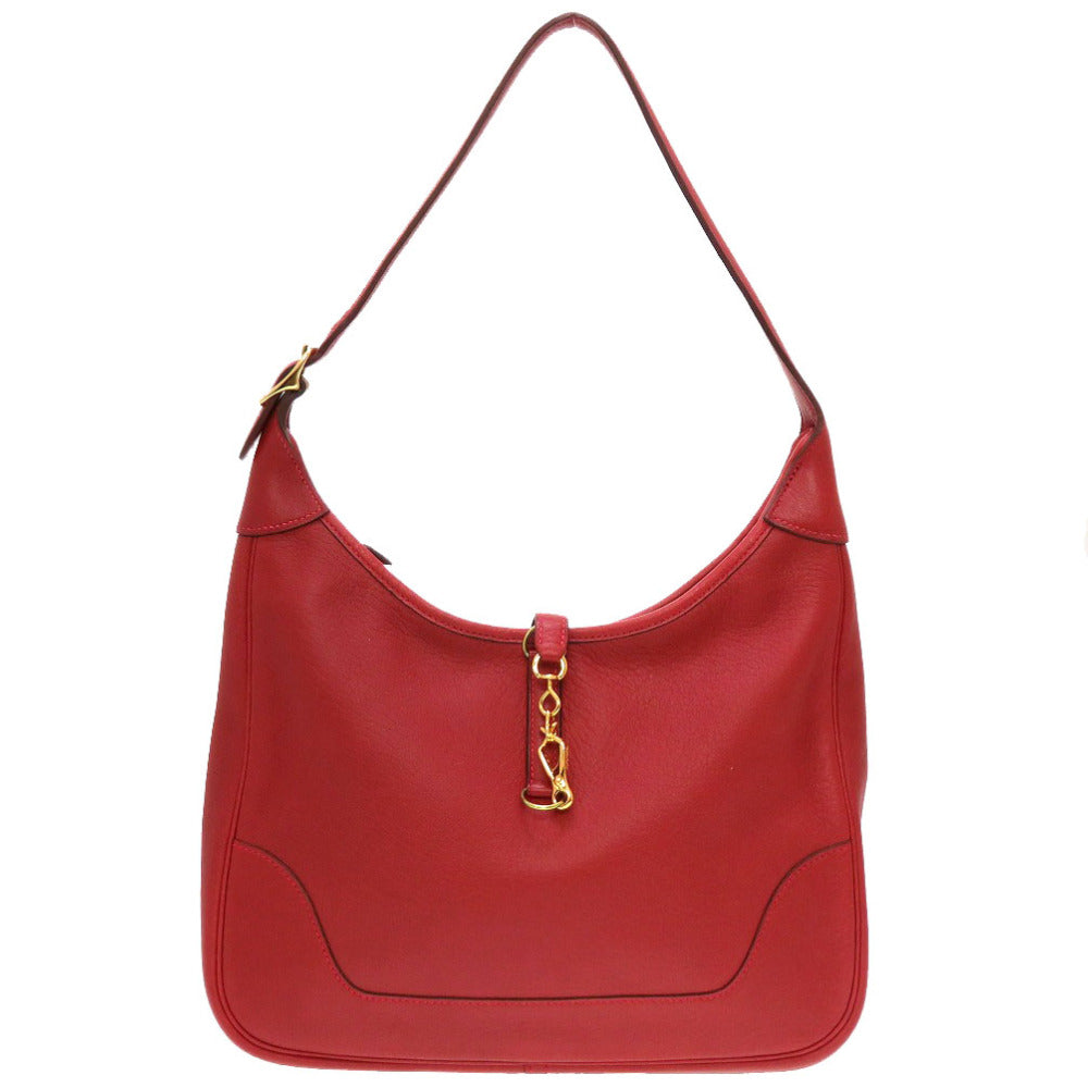 美品 エルメス トリム31 フィヨルド ルージュヴィフ ゴールド金具 □C刻印 ショルダーバッグ バッグ 赤 0044 【中古】 HERMES