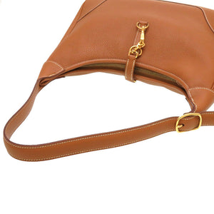 美品 エルメス トリム31 トゴ ゴールド ゴールド金具 □F刻印 ショルダーバッグ バッグ 茶 0045 【中古】 HERMES