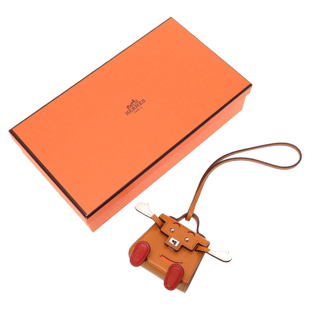 未使用 エルメス ビジュードサック ケリードール Z刻印(2021年製) ヴォータデラクト シェーブル ナチュラルサブレ 茶 バッグチャーム キーホルダー 0054【中古】HERMES