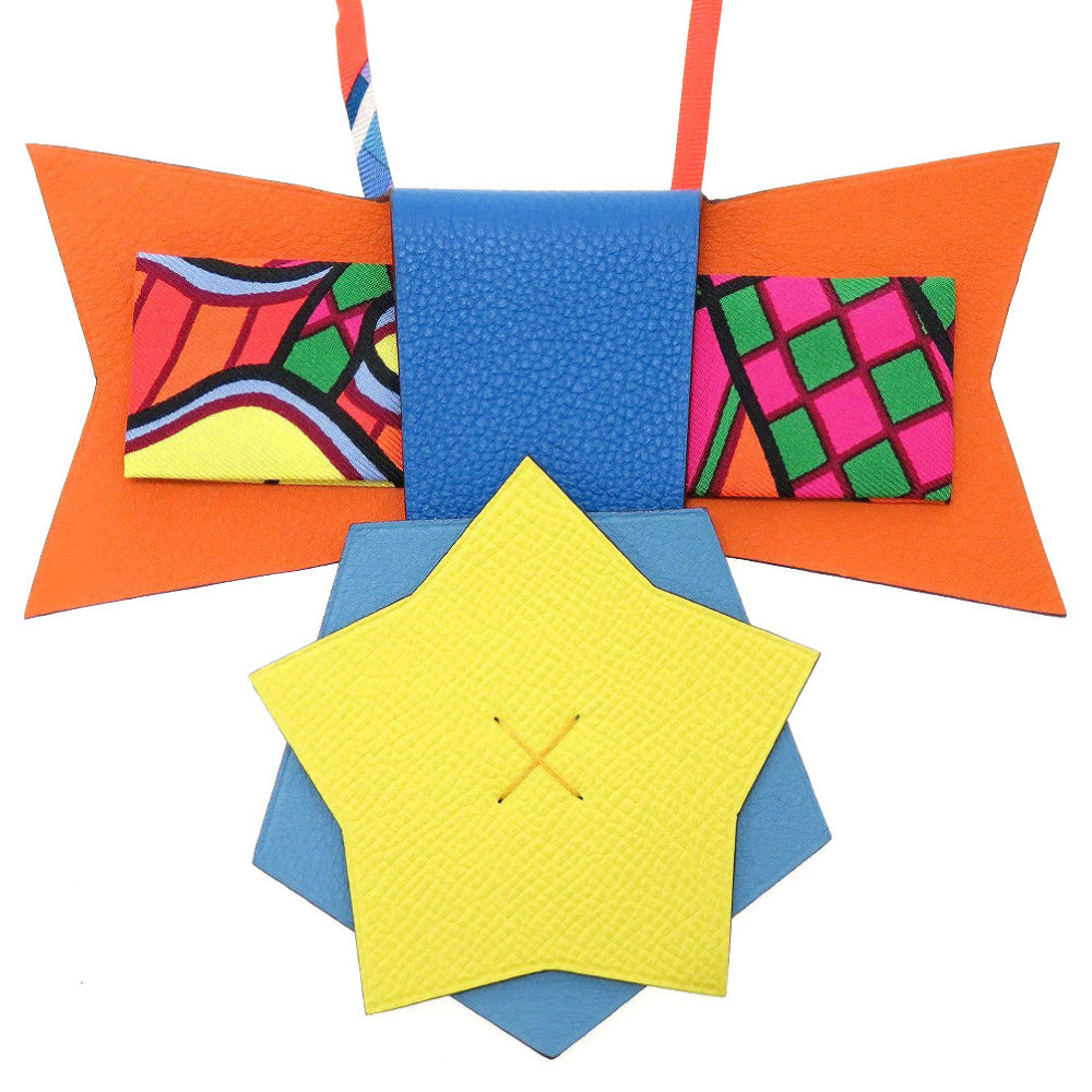 未使用 エルメス プティアッシュ コケード エトワール シルク トリヨンクレマンス エプソン スイフト マルチ チャーム キーホルダー 0055【中古】HERMES