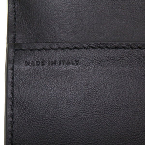 新品同様 スマイソン コンパクトウォレット クロコ型押し レザー ブラック 黒 3つ折り財布 財布 0057【中古】SMYTHSON