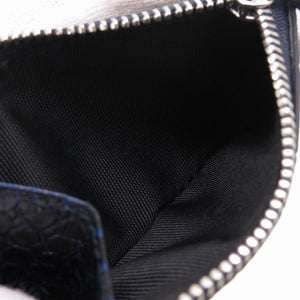 新品同様 スマイソン コンパクトウォレット クロコ型押し レザー ブラック 黒 3つ折り財布 財布 0057【中古】SMYTHSON