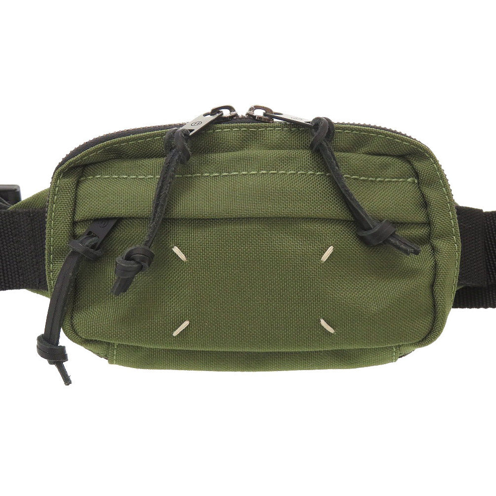 美品 メゾンマルジェラ S55WB0014 キャンバス カーキ ブラック 緑 黒 ウエストバッグ ボディバッグ 0061【中古】Maison Margiela