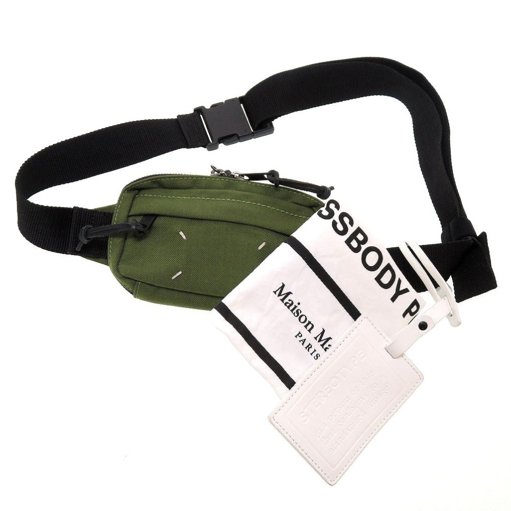 美品 メゾンマルジェラ S55WB0014 キャンバス カーキ ブラック 緑 黒 ウエストバッグ ボディバッグ 0061【中古】Maison Margiela