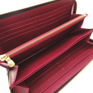 美品 ルイヴィトン ジッピーウォレット モノグラム M41895 ICチップ フューシャ ラウンドファスナー長財布 財布 0071【中古】LOUIS VUITTON