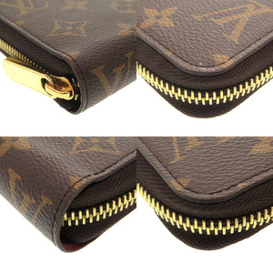 美品 ルイヴィトン ジッピーウォレット モノグラム M41895 ICチップ フューシャ ラウンドファスナー長財布 財布 0071【中古】LOUIS VUITTON
