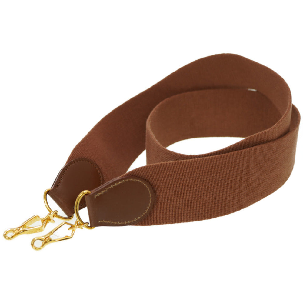 美品 エルメス エブリン ショルダー ストラップ ボックスカーフ/キャンバス ブラウン ゴールド金具 0073【中古】HERMES