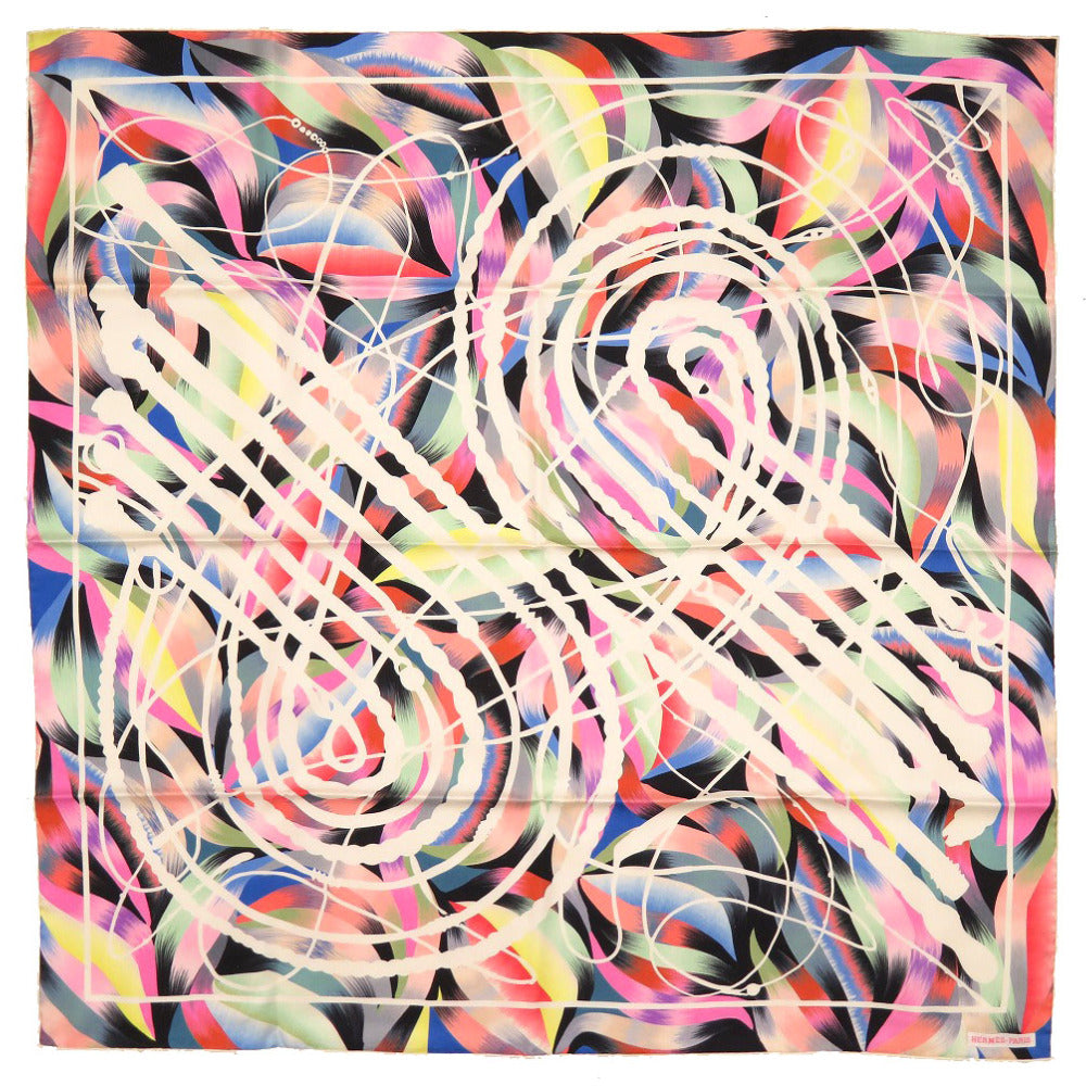 未使用 エルメス マーブルシルク 鞭とグリップ 22AW シルク マルチカラー スカーフ 0074 【中古】 HERMES