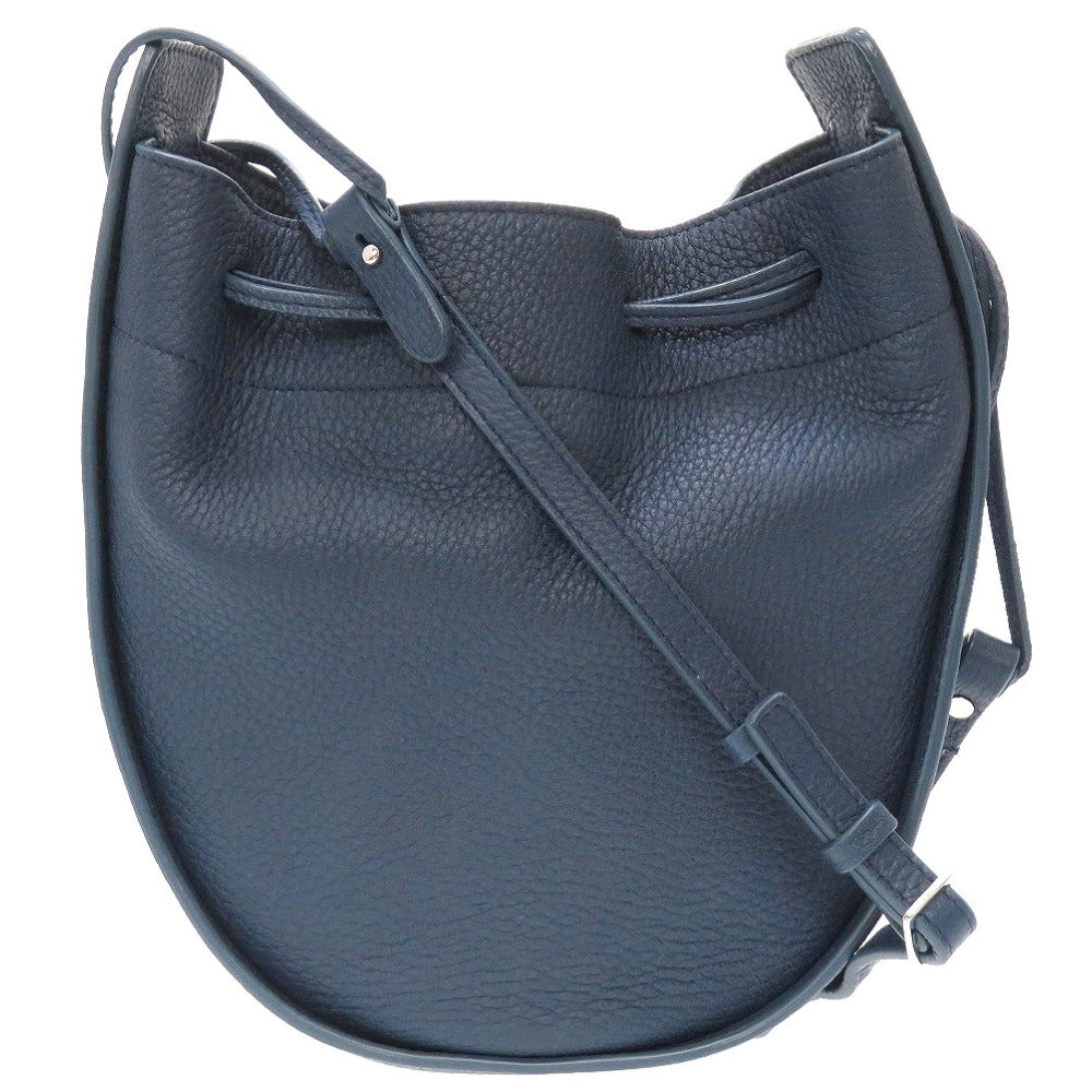 新品同様 ザ ロウ ドローストリング レザー マリンブルー 青 ショルダーバッグ 0087【中古】THE ROW