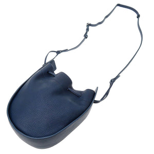 新品同様 ザ ロウ ドローストリング レザー マリンブルー 青 ショルダーバッグ 0087【中古】THE ROW