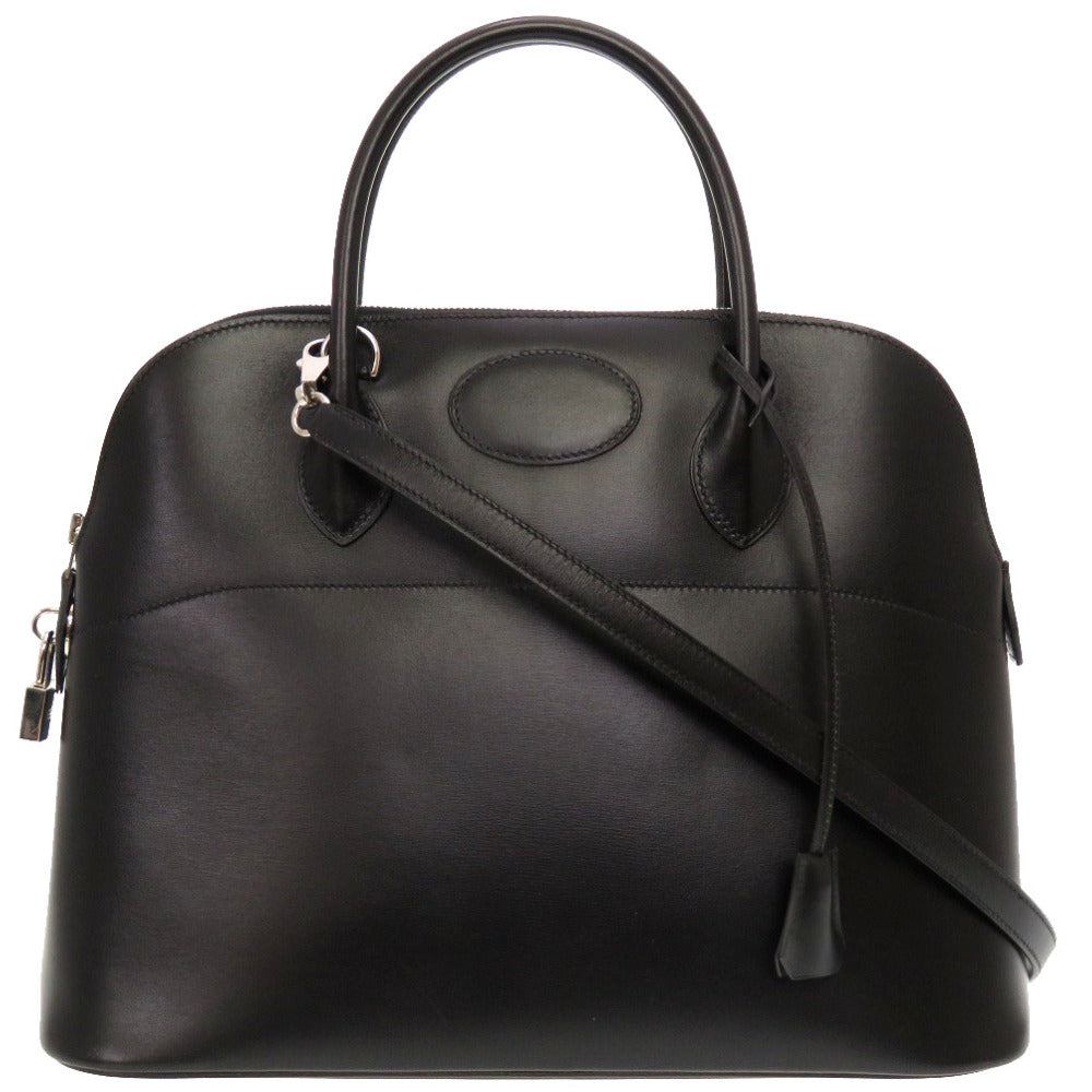 美品 エルメス ボリード35 ボックスカーフ ブラック シルバー金具 □F刻印 ハンドバッグ バッグ 黒 0007 【中古】 HERMES