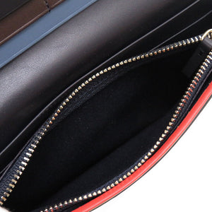 未使用 ポールスミス レザー ネイビー 紺 2つ折り長財布 財布 0009【中古】Paul Smith