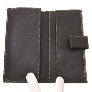 新品同様 グッチ インターロッキングG 181593 GGキャンバス ベージュ ブラウン 茶 Wホック長財布 財布 0010【中古】GUCCI
