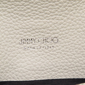 未使用 ジミーチュウ マルティナ クリスタルバックル レザー ホワイト 白 2つ折り長財布 財布 0011【中古】JIMMY CHOO