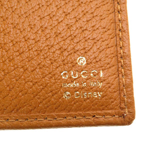 新品 グッチ マイクロGG ディズニーコラボ ミッキーマウス 602547 レザー ブラウン 茶 2つ折り財布 財布 札入れ 0012【中古】GUCCI