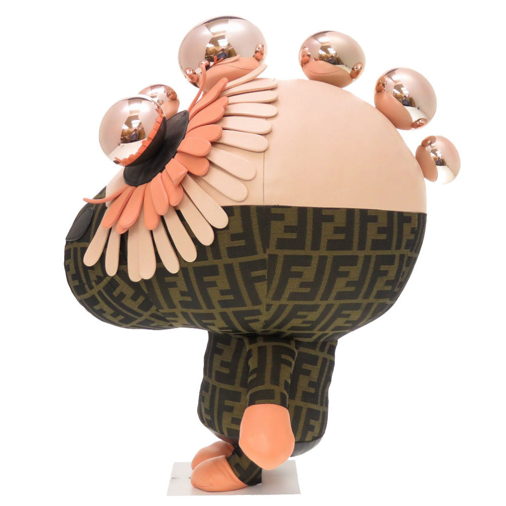 美品 フェンディ スペースモンキー 非売品 ディスプレイ ズッカ柄 キャンバス レザー ブラウン ぬいぐるみ 0022 【中古】 FENDI