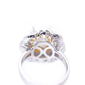 美品 パール12.2mm ダイヤ1.00ct Pt900 リング 指輪 プラチナ/真珠/ダイヤモンド 12号 ジュエリー 0025【中古】レディース