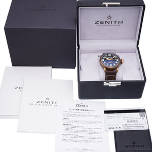 美品 ゼニス パイロット タイプ20 エクストラ スペシャル 29.2430.679 自動巻き 腕時計 チタン/レザー/ブロンズ ブラック 黒文字盤 0026【中古】ZENITH メンズ オートマチック