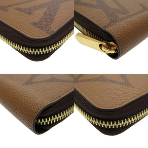 美品 ルイヴィトン モノグラム ジャイアント M69353 ジッピーウォレット ブラウン 茶 ラウンドファスナー長財布 財布 0030【中古】LOUIS VUITTON