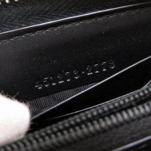 美品 グッチ 451273 GGスプリーム 蜂 ベージュ ブラック 黒 ラウンドファスナー長財布 財布 0032【中古】GUCCI