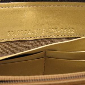 新品 フェンディ ズッカ柄 キャンバス レザー ブラウン 茶 ラウンドファスナー長財布 財布 0033【中古】FENDI