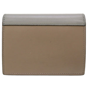 美品 セリーヌ ポケット トライフォールデッド レザー グレー 水色 イエロー 黄 カードケース 0035【中古】CELINE