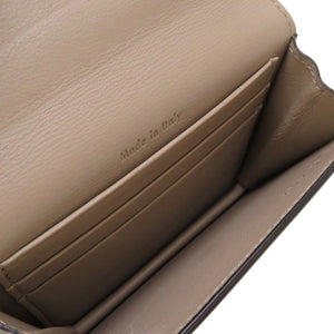 美品 セリーヌ ポケット トライフォールデッド レザー グレー 水色 イエロー 黄 カードケース 0035【中古】CELINE