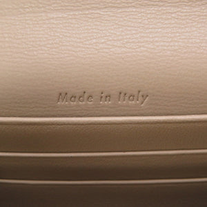 美品 セリーヌ ポケット トライフォールデッド レザー グレー 水色 イエロー 黄 カードケース 0035【中古】CELINE