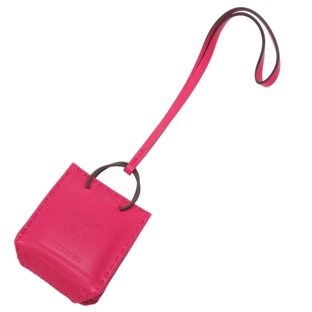 新品同様 エルメス サックオランジュ Y刻印(2020年製) アニューミロ ローズメキシコ キーホルダー バッグチャーム 0040【中古】HERMES