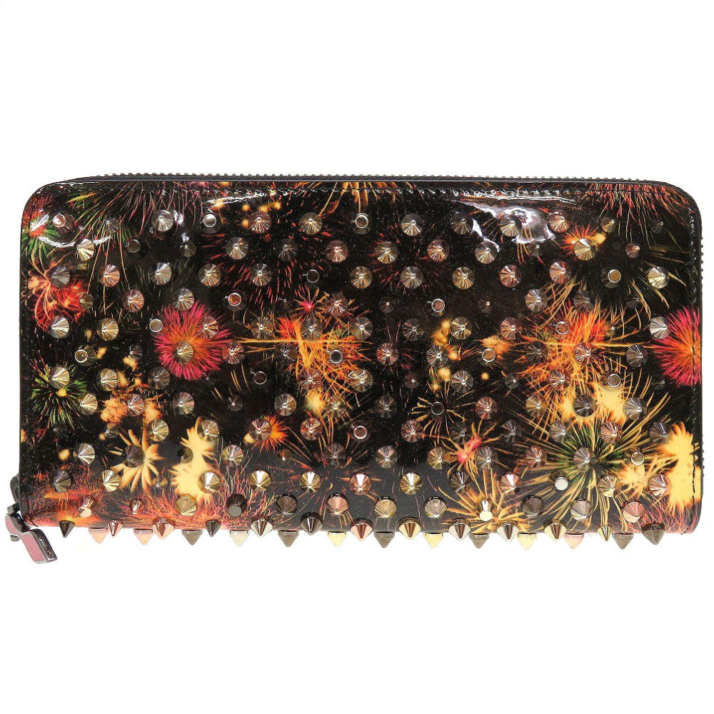 未使用 クリスチャンルブタン パネトーネ 3165134 花火柄 マルチスタッズ パテントレザー ブラック 黒 0044【中古】Christian Loubutin