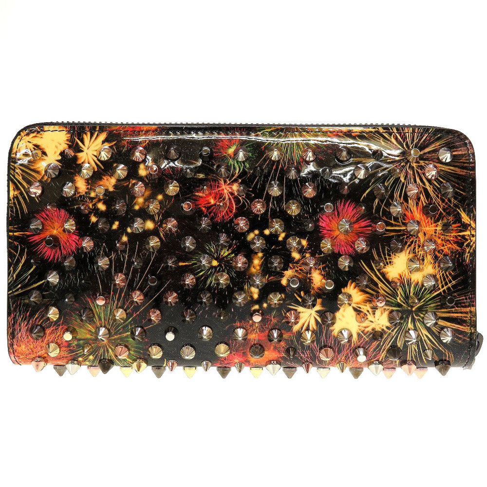 未使用 クリスチャンルブタン パネトーネ 3165134 花火柄 マルチスタッズ パテントレザー ブラック 黒 0044【中古】Christian Loubutin