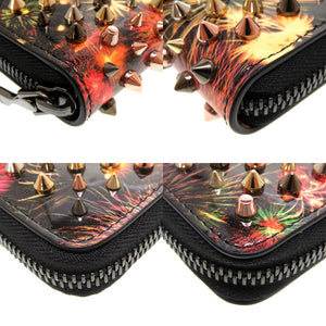 未使用 クリスチャンルブタン パネトーネ 3165134 花火柄 マルチスタッズ パテントレザー ブラック 黒 0044【中古】Christian Loubutin