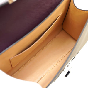 美品 モワナ ガブリエル 2WAY ショルダー ハンドバッグ レザー パープル/グレー シルバー金具 ショルダーストラップ付 0057【中古】MOYNAT レディース