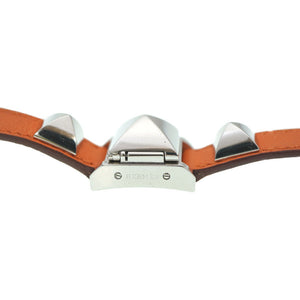 美品 エルメス メドール ME2.110 クオーツ 腕時計 SS/レザー シルバー/オレンジ 0058【中古】HERMES レディース
