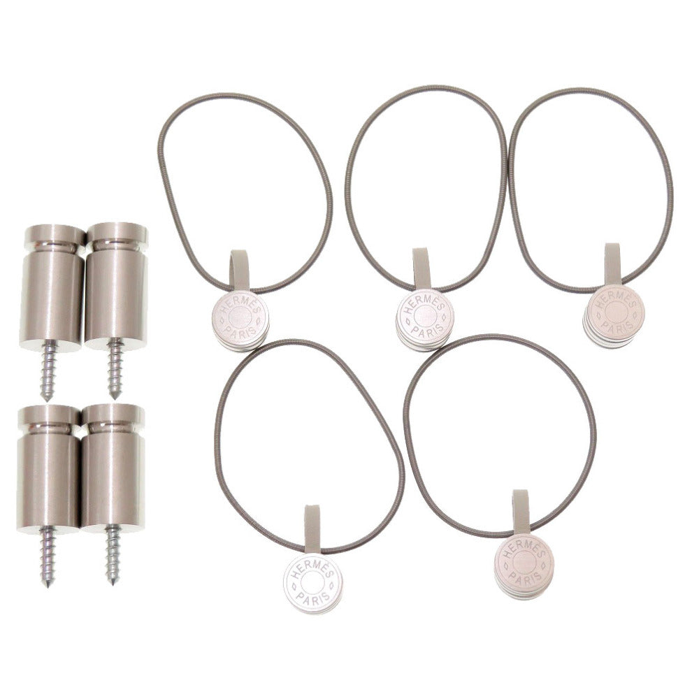未使用 エルメス ハンキングセット セリエ スカーフホルダー FIXATION CARRE BOITIER シルバー マグネット式 真鍮 0059 【中古】 HERMES